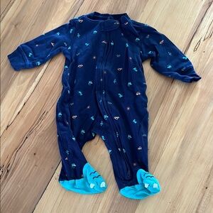 Carter's Blue Footies One Piece with Playful Prints